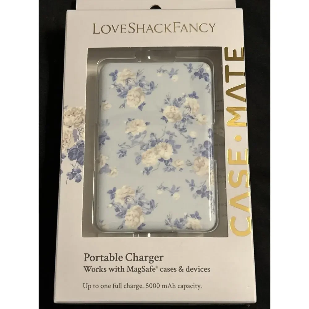 Love Shack Fancy Target Exclusive Power Bank Portable Charger Blue/White Floral